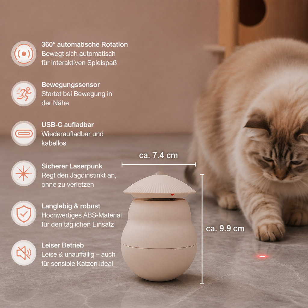 Automatisches bewegungsaktiviertes Laser-Spielzeug für Katzen