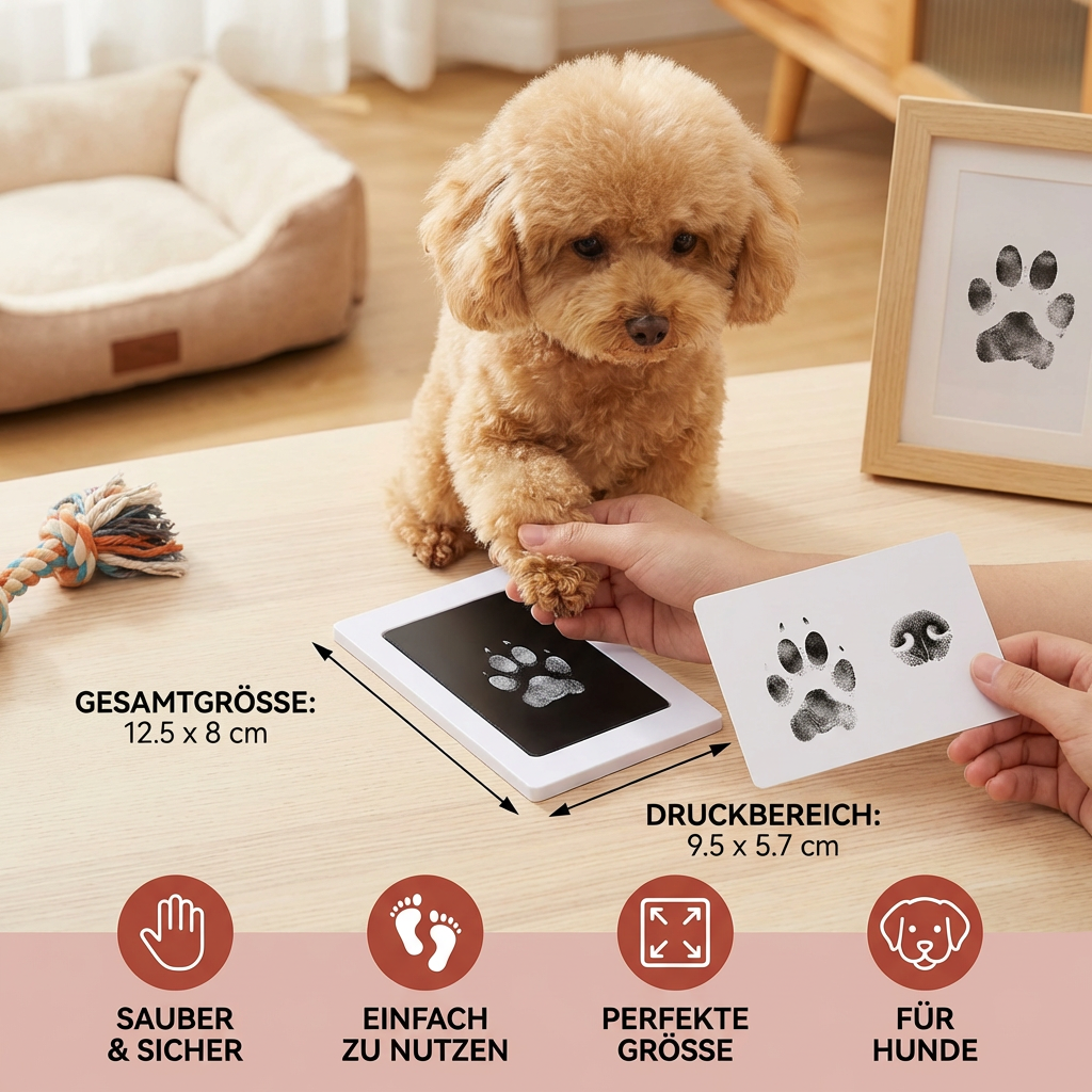 Haustier Pfoten- & Nasenabdruck-Set – DIY Erinnerungsset für Hunde