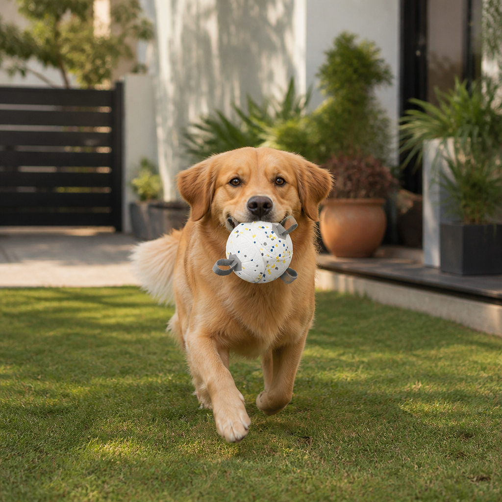 Umweltfreundlicher, unzerstörbarer Hundeball – bissfestes, interaktives Zieh- und Apportierspielzeug