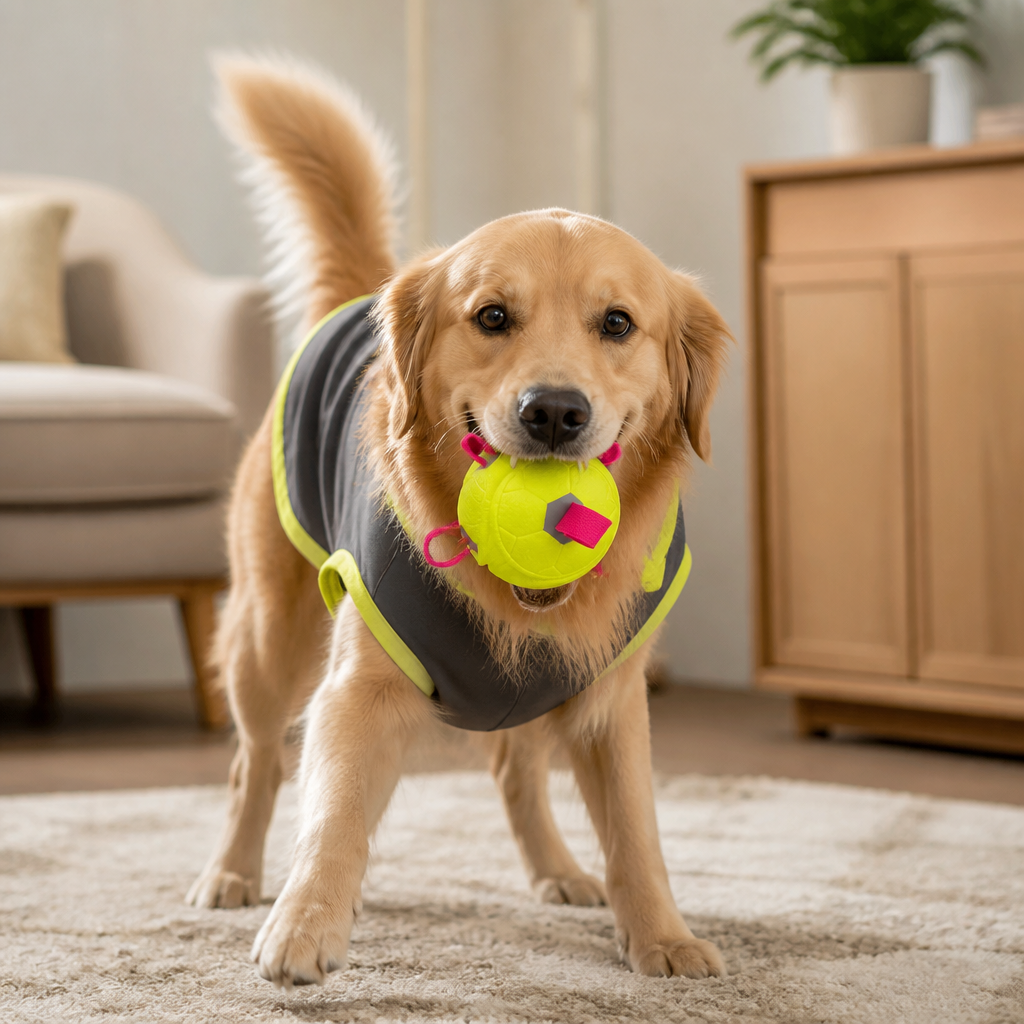 Umweltfreundlicher, unzerstörbarer Hundeball – bissfestes, interaktives Zieh- und Apportierspielzeug
