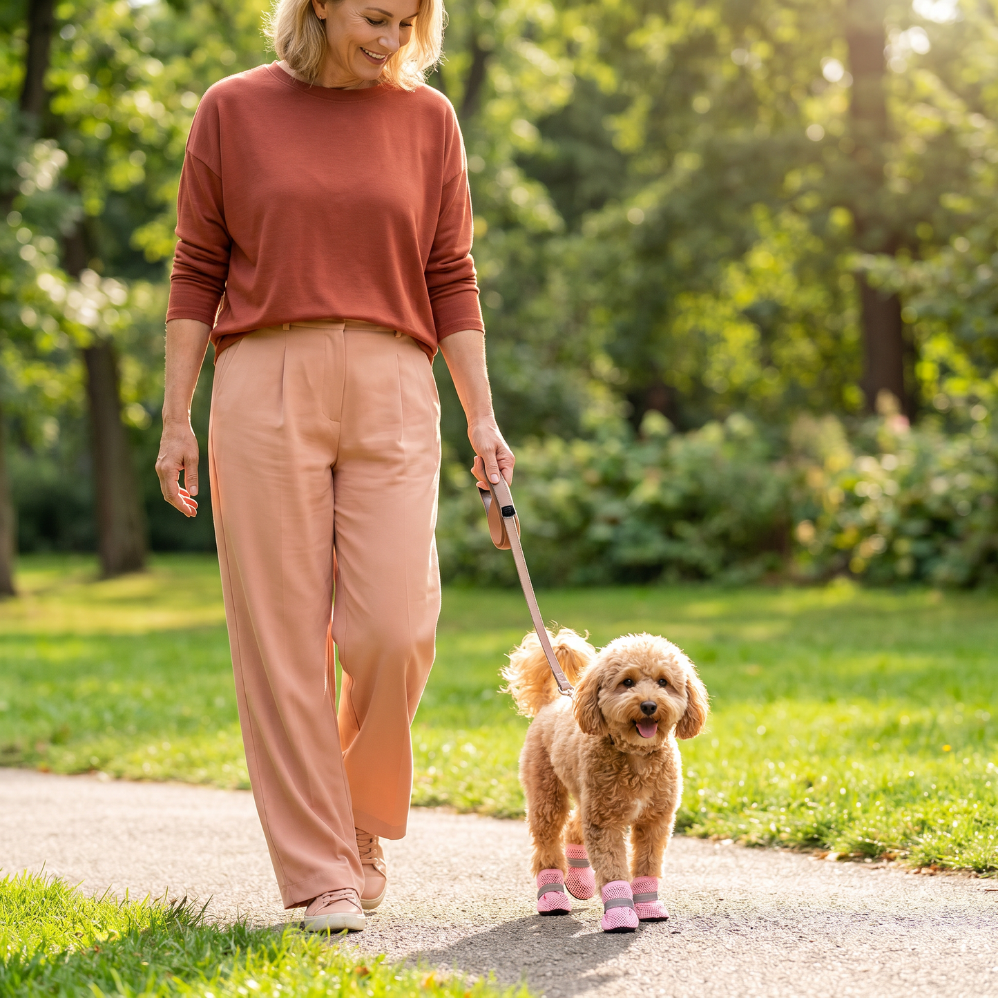 Atmungsaktive Mesh-Hundeschuhe für heiße Tage – mit weicher Sohle für kleine & große Hunde