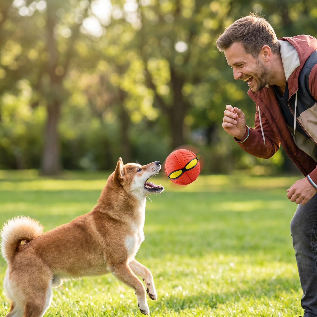 Interaktiver Flugball für Hunde