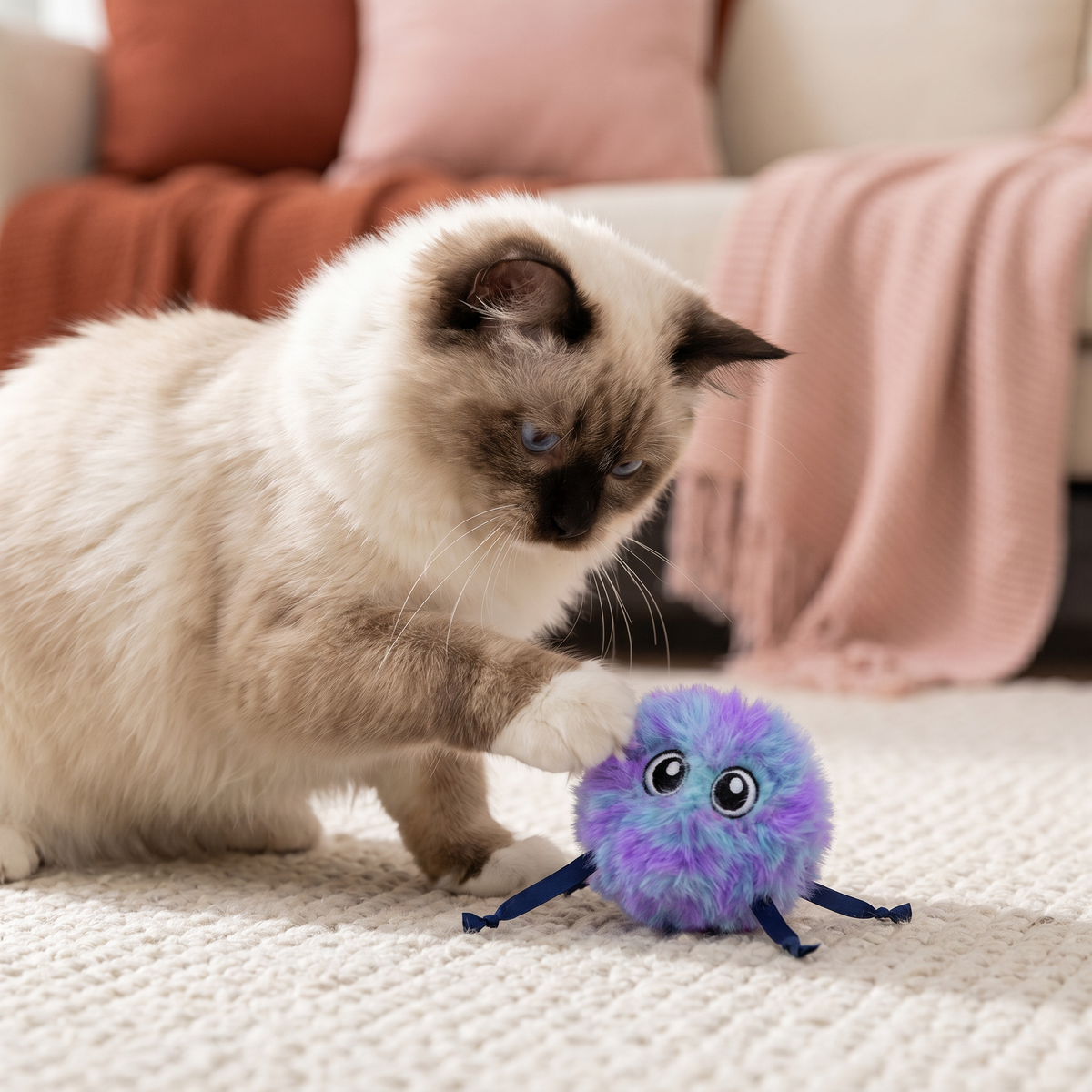 Niedliches interaktives Plüsch-Rollspielzeug für Katzen