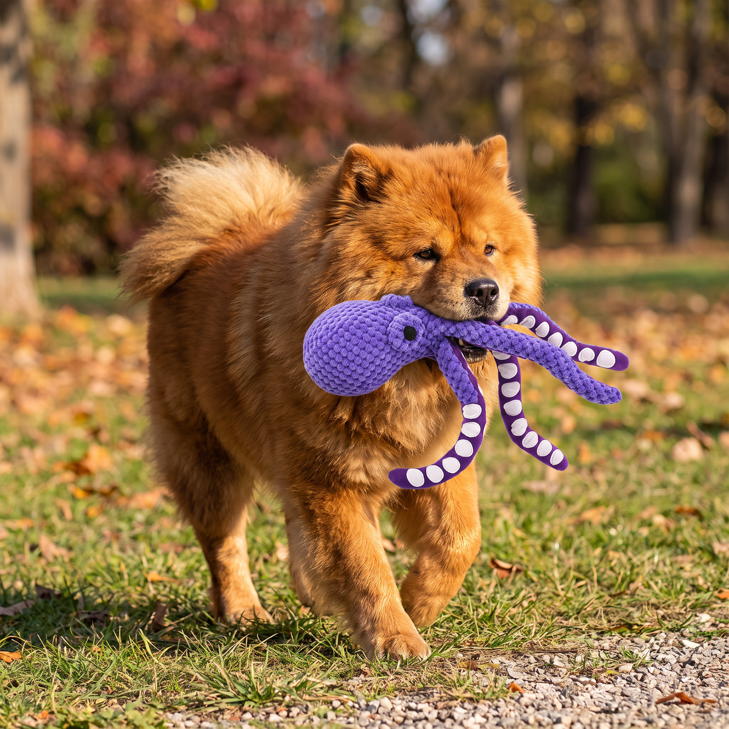 Großes Oktopus-Plüschspielzeug mit Quietscher für Hunde