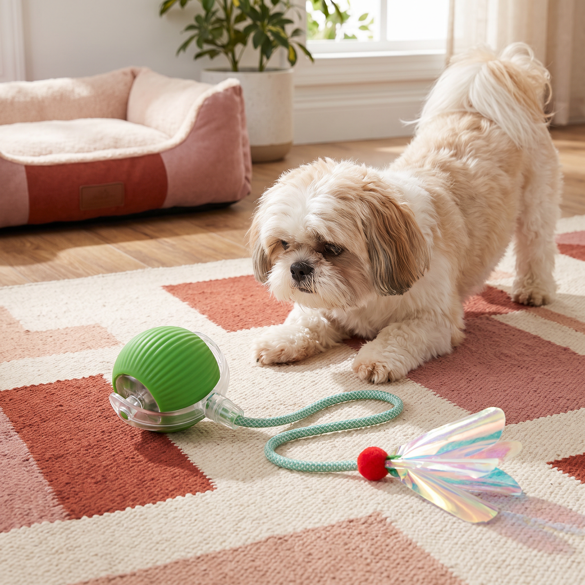 Verbesserter „Smart Rolling Dog Ball“ – strapazierfähiges interaktives Spielzeug mit Netzschwanz