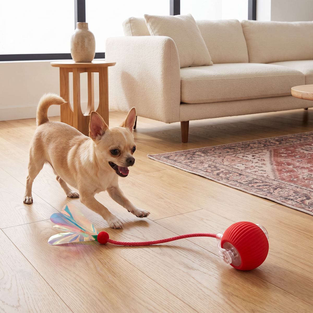 Verbesserter „Smart Rolling Dog Ball“ – strapazierfähiges interaktives Spielzeug mit Netzschwanz