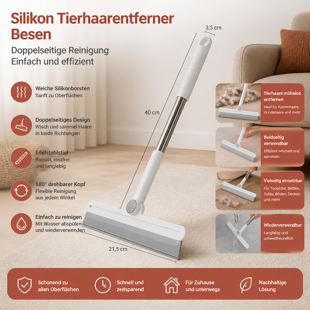 Silikon-Besen zum Entfernen von Tierhaaren