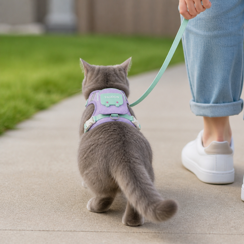 Verstellbares Haustiergeschirr mit Rucksack für Kleine Hunde und Katzen