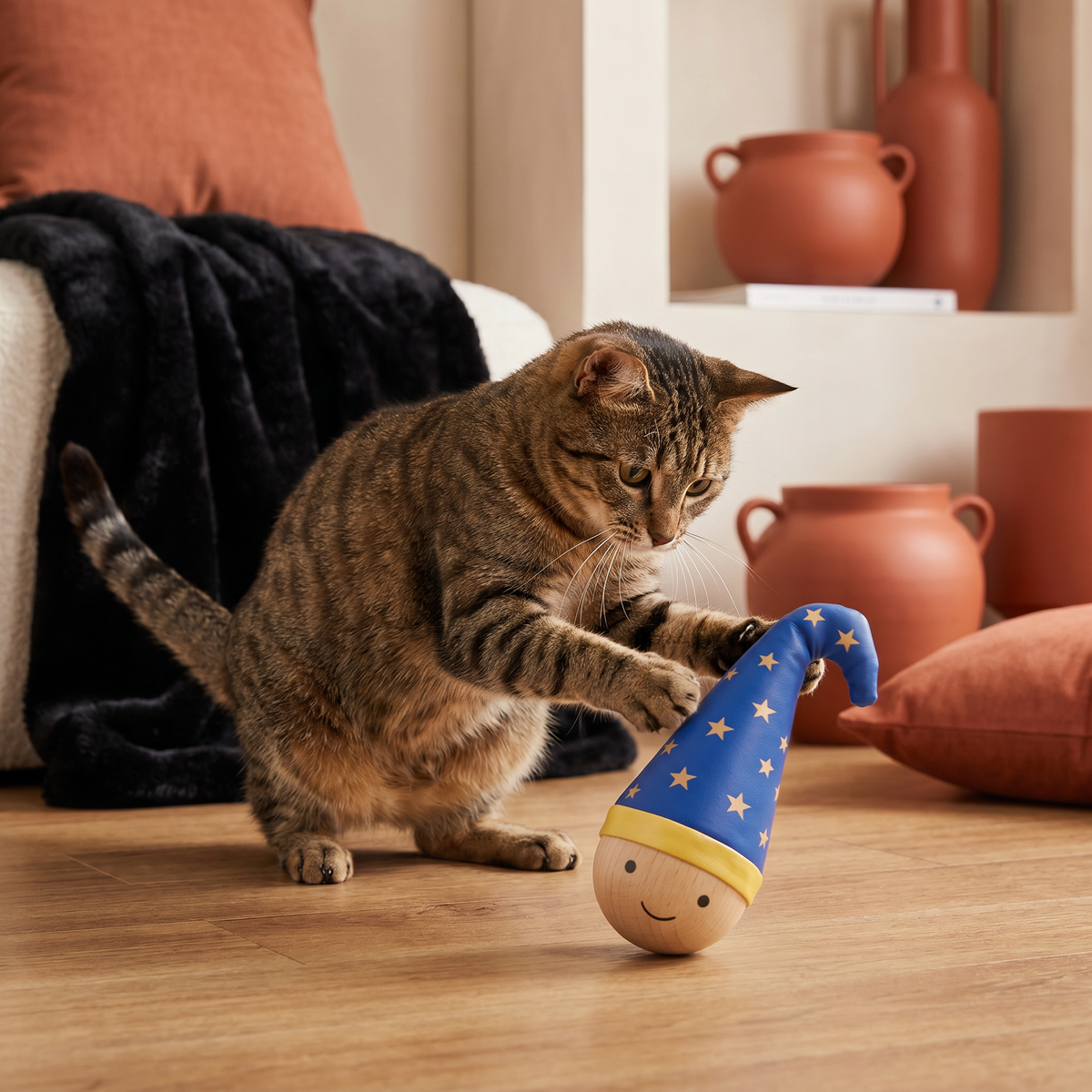 Federndes Katzenspielzeug – robustes Beschäftigungsspielzeug gegen Langeweile für Katzen