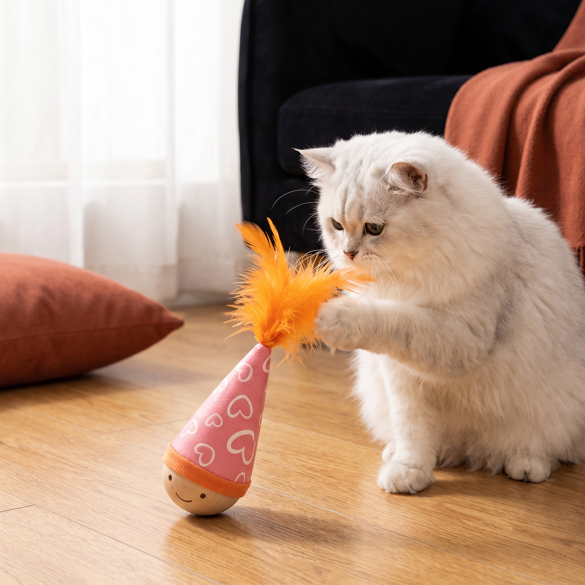 Federndes Katzenspielzeug – robustes Beschäftigungsspielzeug gegen Langeweile für Katzen