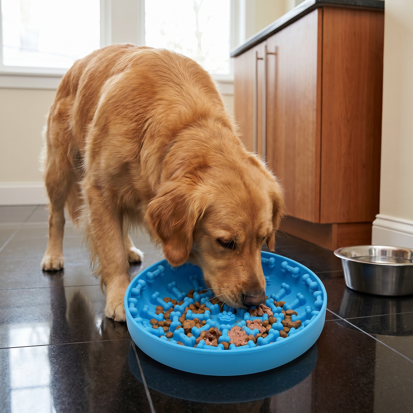 Anti-Schlingnapf für Hunde – Schleckmatte aus lebensmittelechtem Silikon mit Saugnäpfen