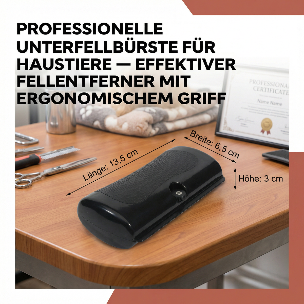 Professionelle Unterfellbürste für Haustiere – Effektiver Fellentferner mit ergonomischem Griff