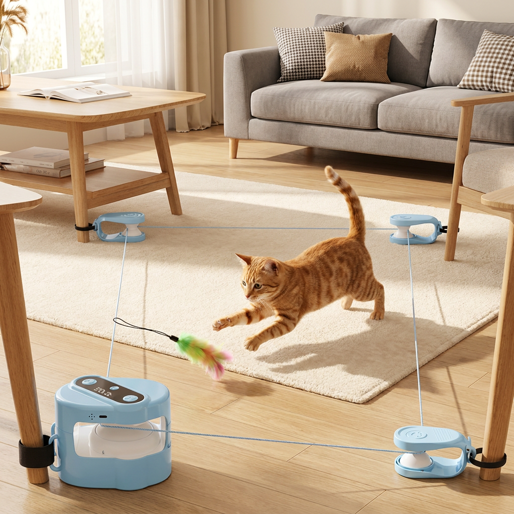 Automatisches Katzenspielzeug mit Laufbahn