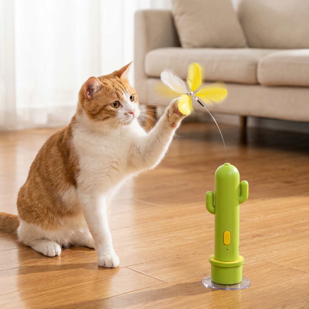 2-in-1-Spielzeug für Katzen: Automatischer Schmetterling und Laser