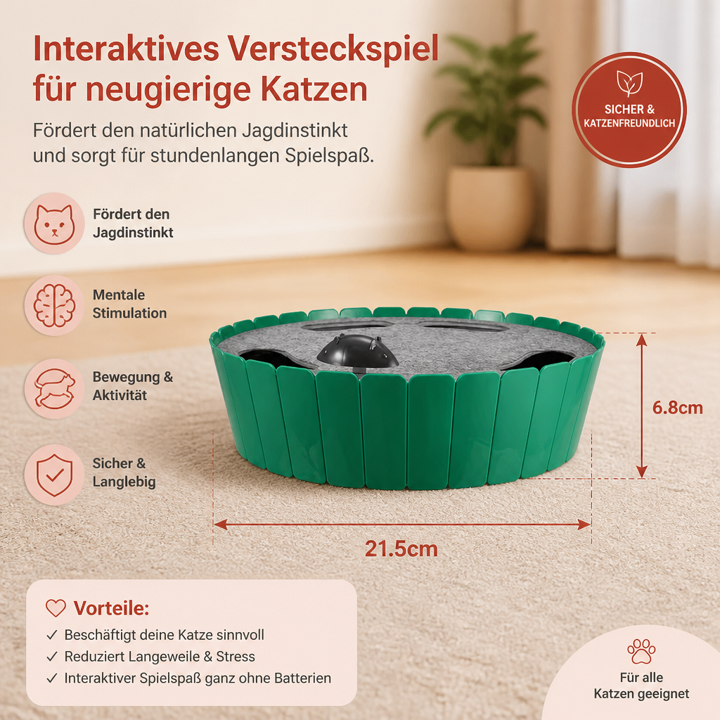 Interaktives Versteckspiel mit Maus für Katzen