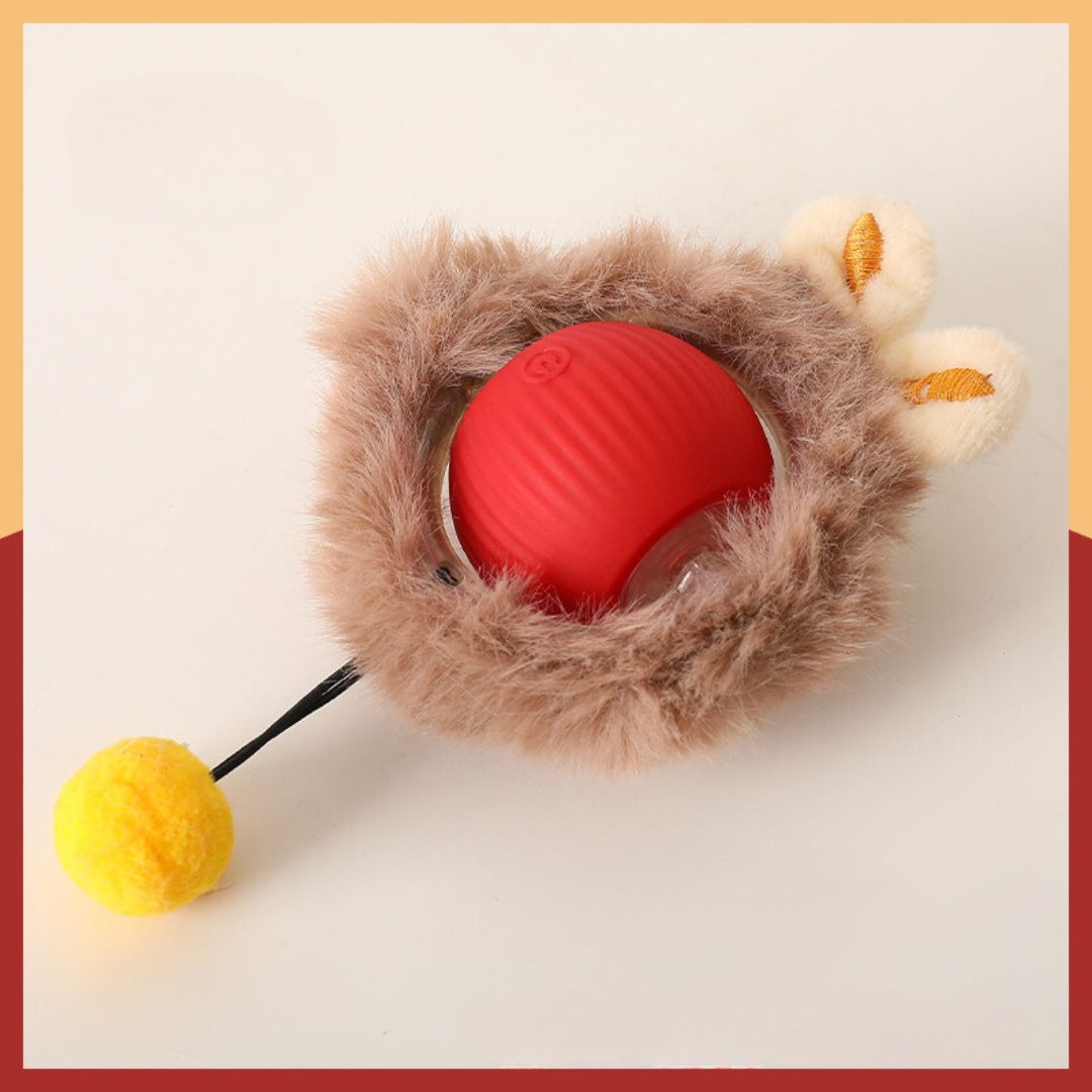 Interaktiver Spielball mit Fell für Hunde