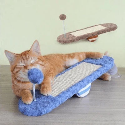Katzen-Wippe Mit Kratzbrett Und Spielzeug