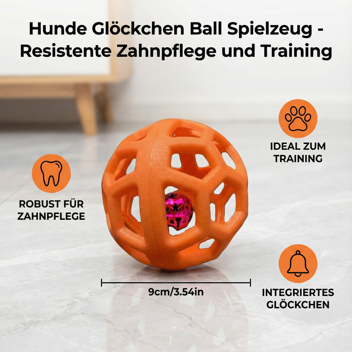 Hunde Glöckchen Ball Spielzeug - Resistente Zahnpflege und Training