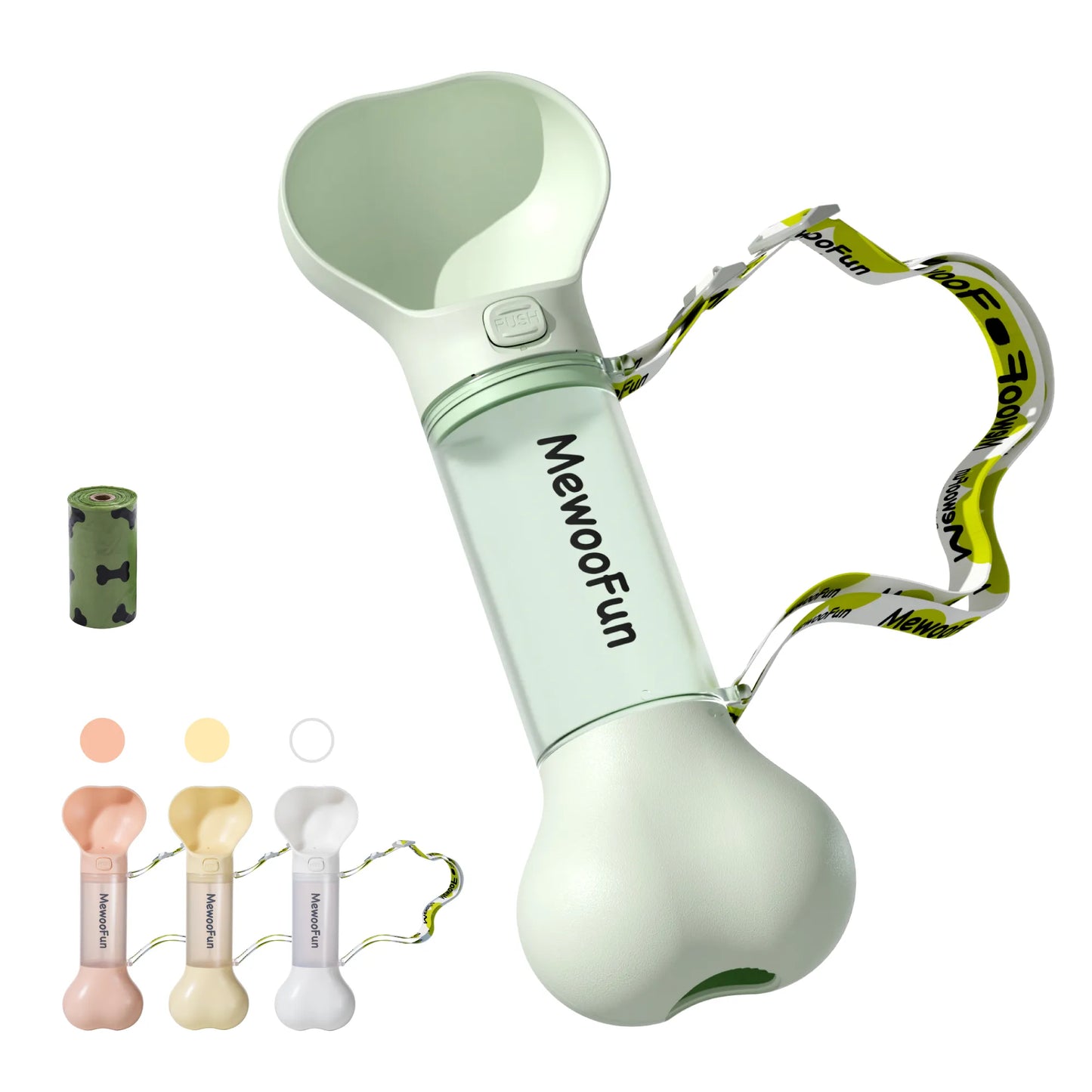 Trinkflasche für Hunde in Knochenform – Tragbarer Wasserspender mit Napf