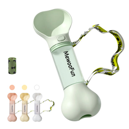 Trinkflasche für Hunde in Knochenform – Tragbarer Wasserspender mit Napf
