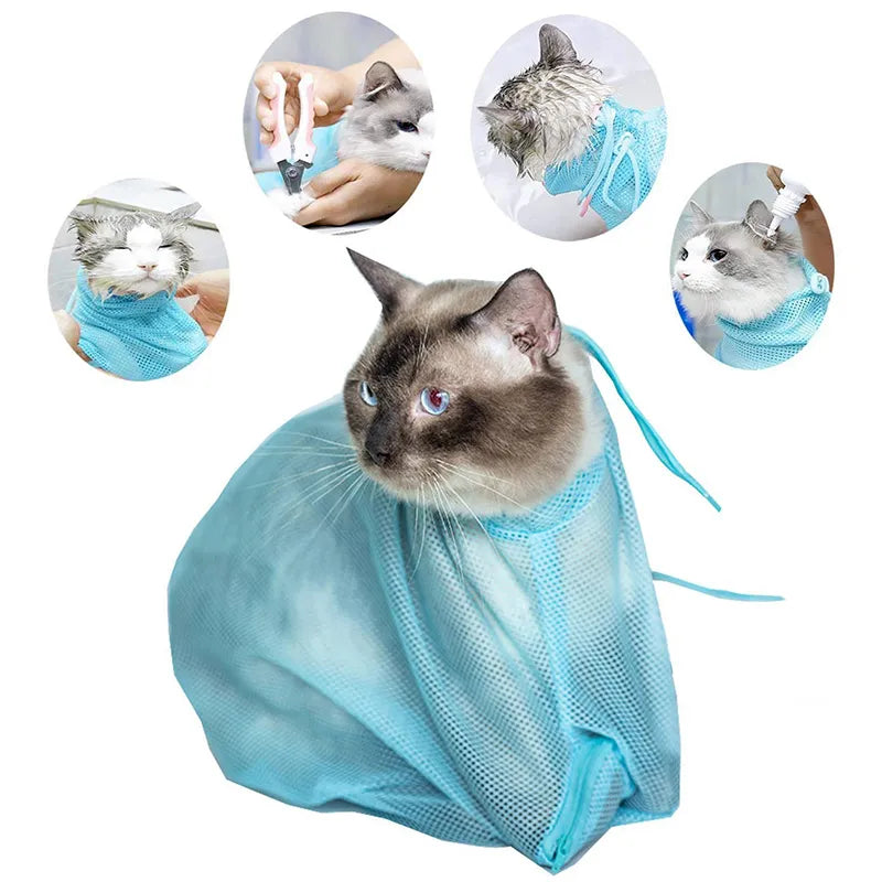 Katzenpflege-sack Mit Netzstoff Für Sicheres Baden Und Krallenpflege