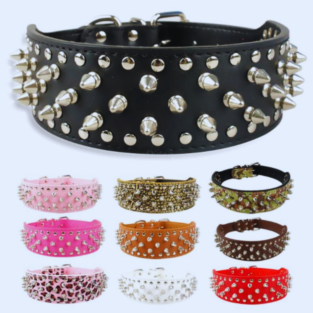 HundeStachelhalsband mit Nieten für Mittelgroße und Große Hunde Im Punk-Design