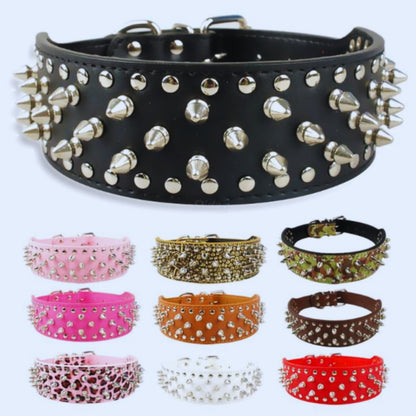 HundeStachelhalsband mit Nieten für Mittelgroße und Große Hunde Im Punk-Design