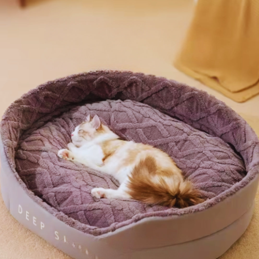 Kuscheliges Haustierbett für Katzen und Hunde – Deep Sleep Schlafplatz mit Weichem Stoff