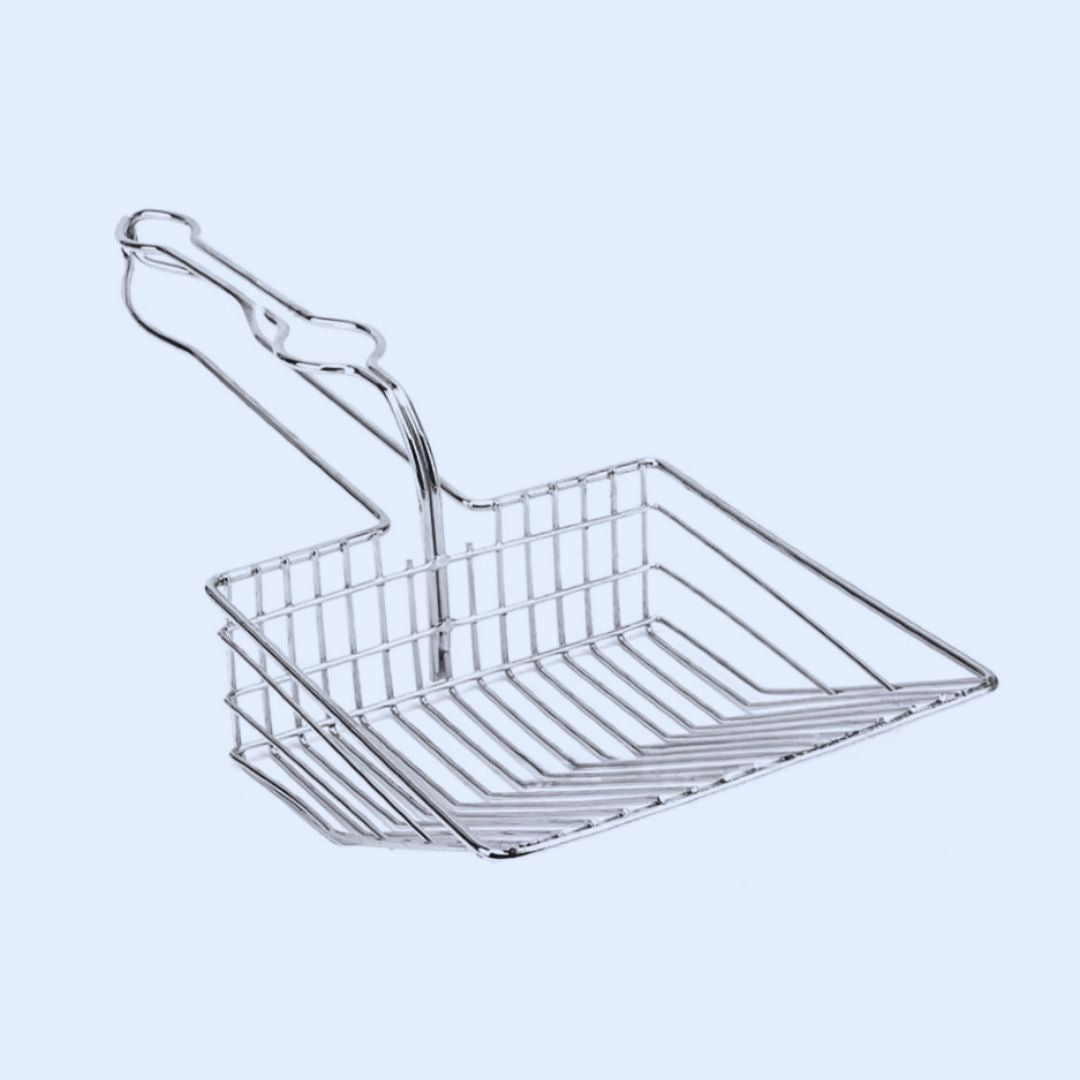 Katzenschaufel Aus Edelstahl für Katzenstreu mit Extra Breiten Schlitzen und Ergonomischem Griff