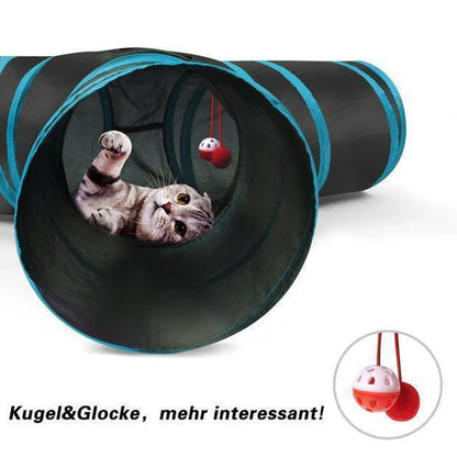 Bequee 3-Wege-Faltbarer Haustiertunnel
