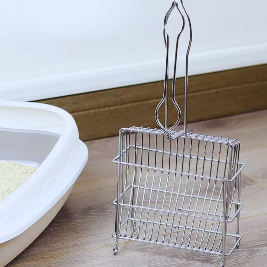 Katzenschaufel Aus Edelstahl für Katzenstreu mit Extra Breiten Schlitzen und Ergonomischem Griff