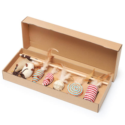 Handgefertigtes 7 Teiliges Premium Katzen Spielset