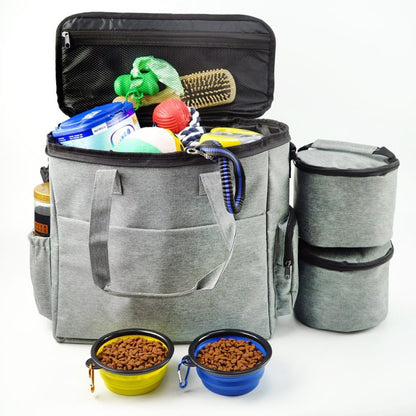 Multifunktionale Hundetasche für Reisen – Praktische Aufbewahrung für Futter Spielzeug und Zubehör