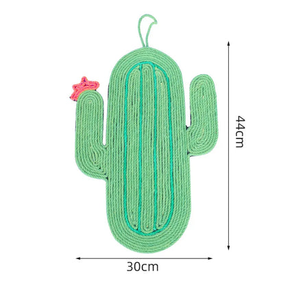 Katzenskratzmatte Cactus & Fisch – Kratzspielzeug für Katzen, Wand- und Bodenkratzmatte aus Sisal