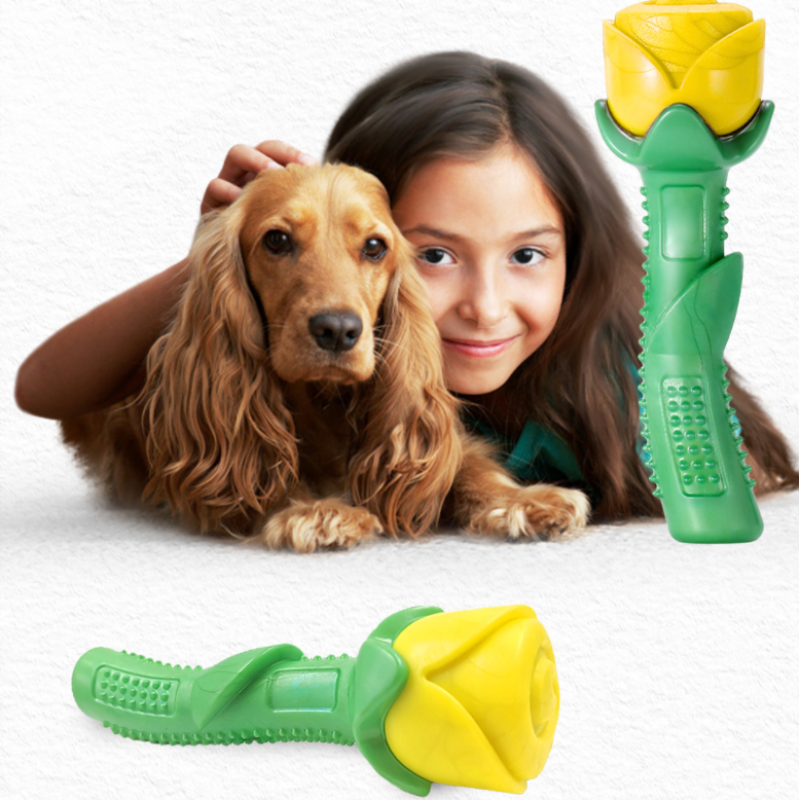Hundespielzeug in Rosenform – Kaustab für Zahnpflege & Spielspaß aus robustem Gummi