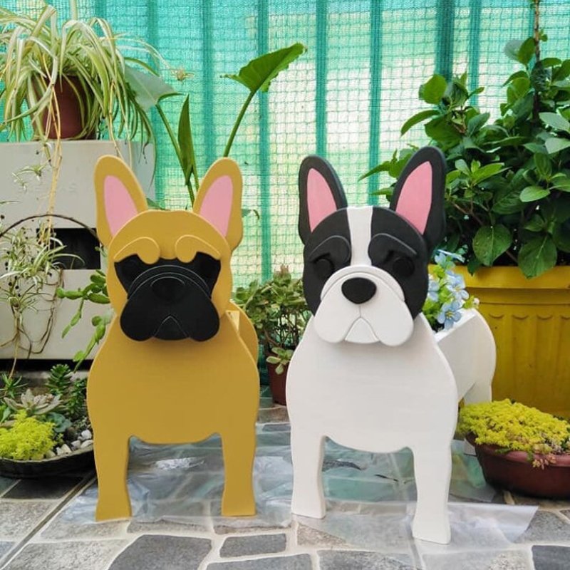 Dekorative Hundeskulpturen Im Französischen Bulldoggen-Design – Niedliche Deko für Zuhause