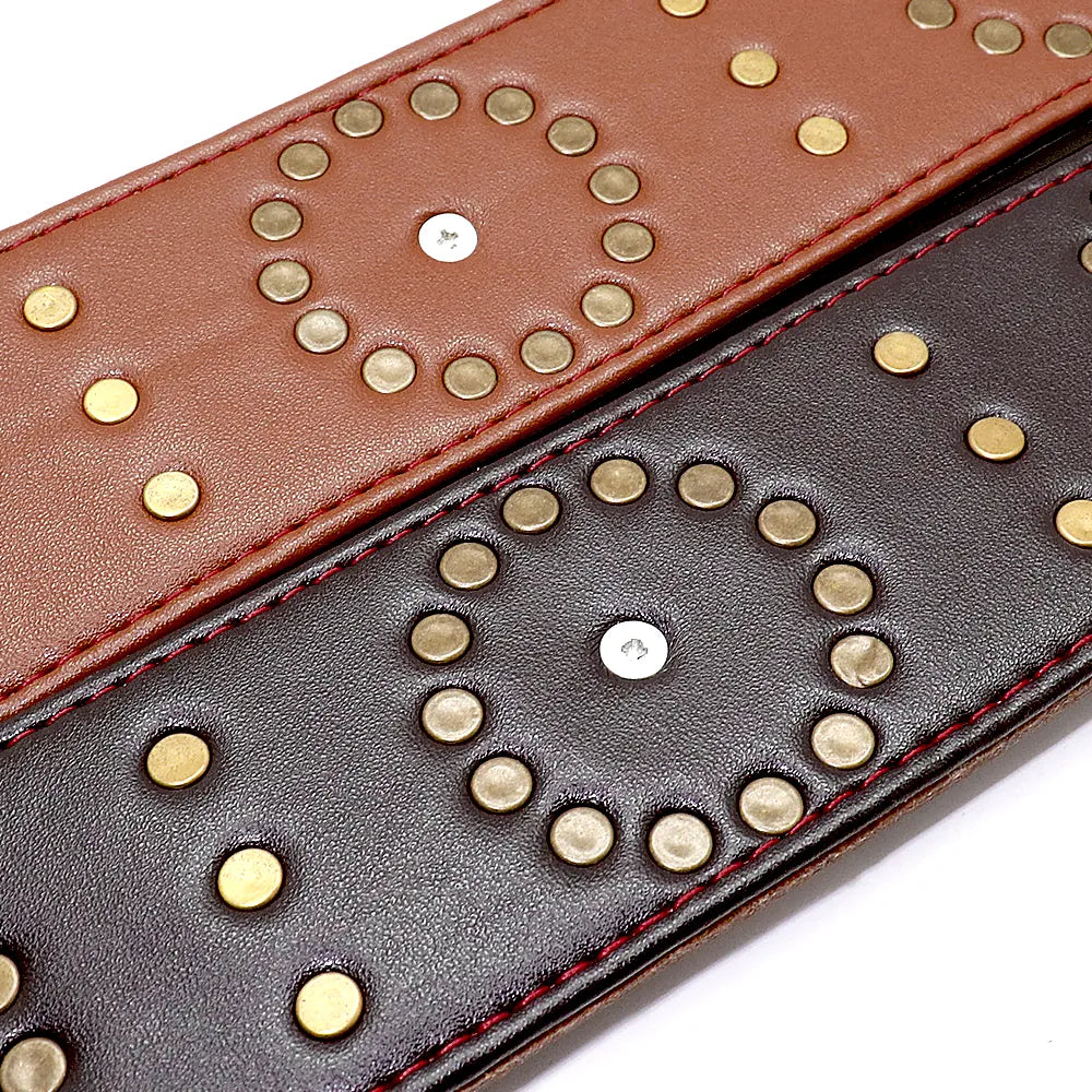 Leder Hundehalsband mit Nieten und Metallverzierungen für Große Hunde