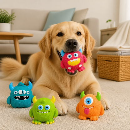 Robustes Umweltfreundliches Monster-Hundespielzeug aus Latex mit Quietscher und Zahnpflegefunktion