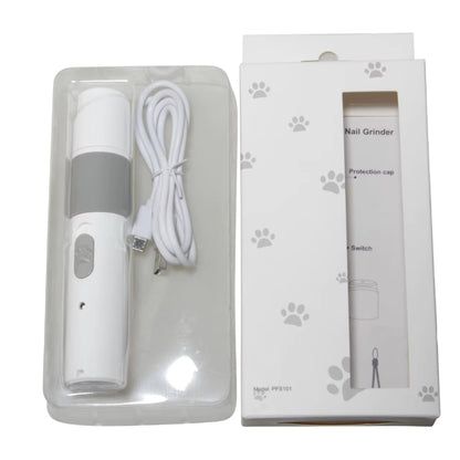 Elektrische Krallenschleifmaschine für Hunde und Katzen mit Diamant-Schleifkopf und USB-Aufladung