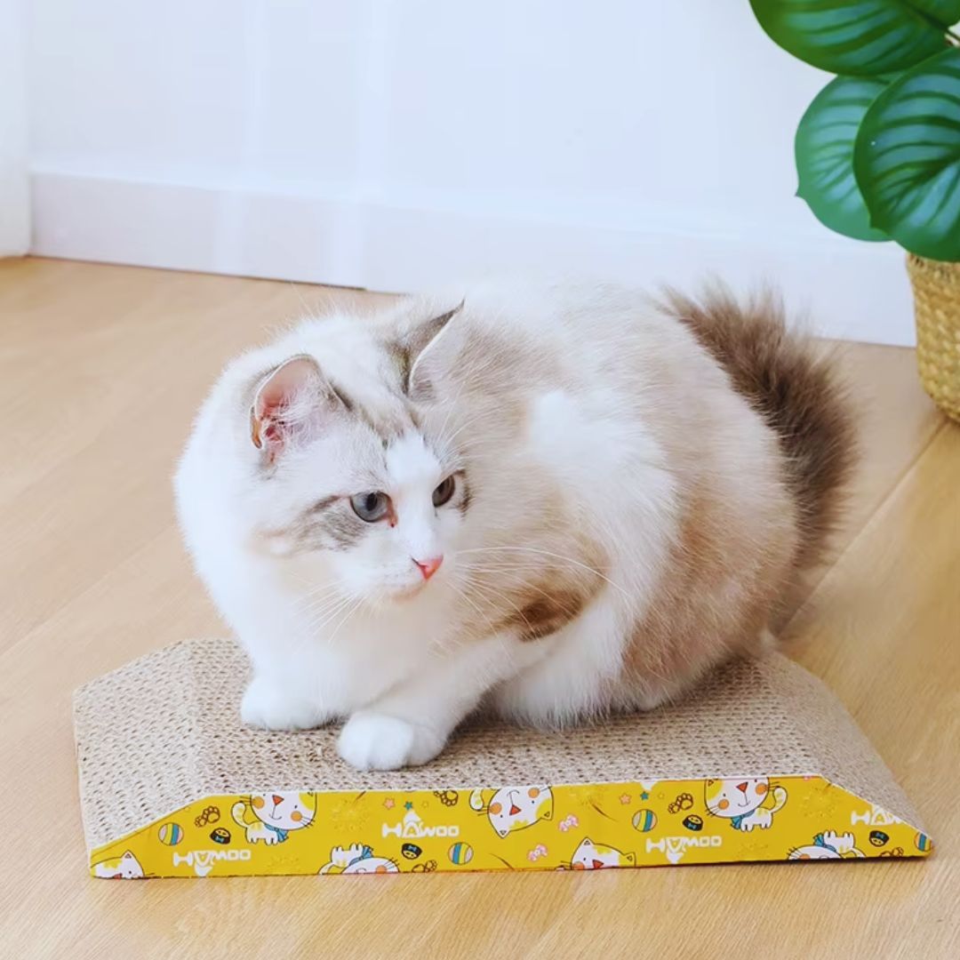 Katzenkratzbrett Im Schrägdesign – Kratzmatte für Krallenpflege mit Süßem Design