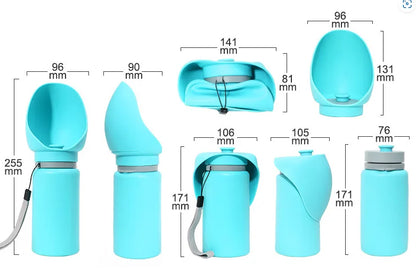 Faltbare Wasserflasche Für Haustiere Mit Integriertem Napf