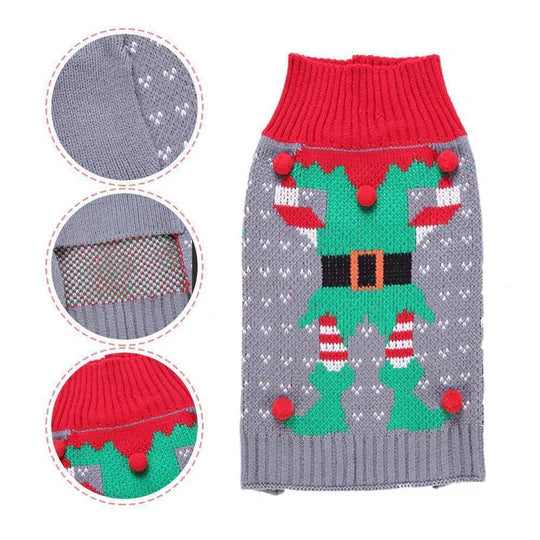 Weihnachtlicher Hundepullover Mit Schneeflocken