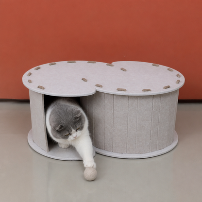2-in-1 interaktives Katzenbett & Kratzversteck zum Spielen