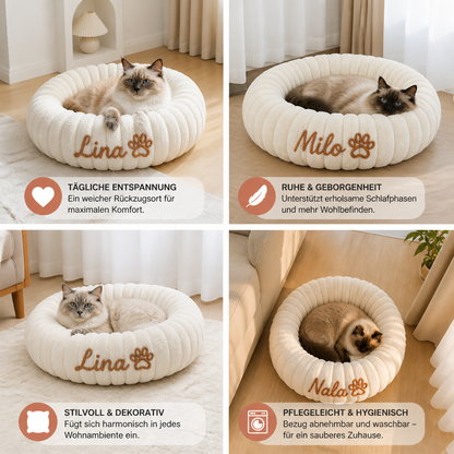 Personalisiertes Rundes flauschiges Katzenbett