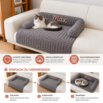 Personalisiertes Flauschiges Katzen-Sofabett & Schützender Sofabezug