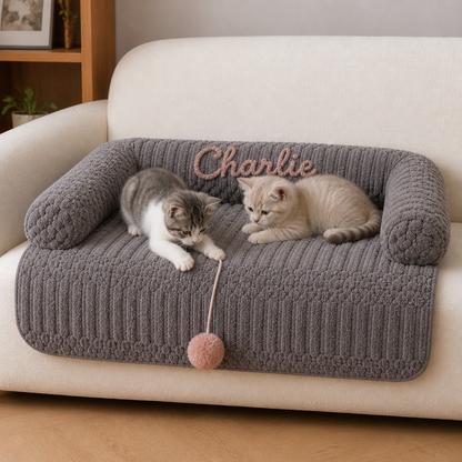 Personalisiertes Flauschiges Katzen-Sofabett & Schützender Sofabezug