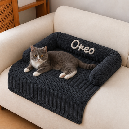 Personalisiertes Flauschiges Katzen-Sofabett & Schützender Sofabezug