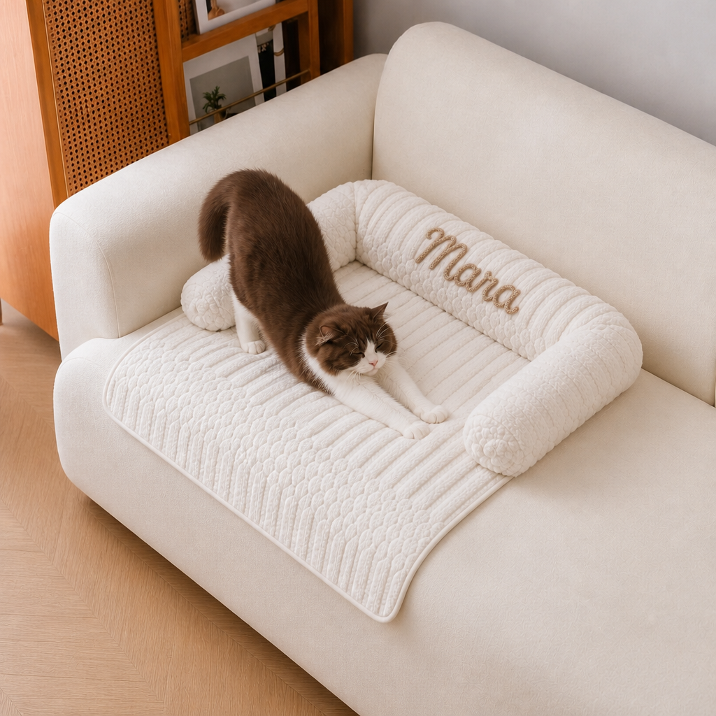 Personalisiertes Flauschiges Katzen-Sofabett & Schützender Sofabezug