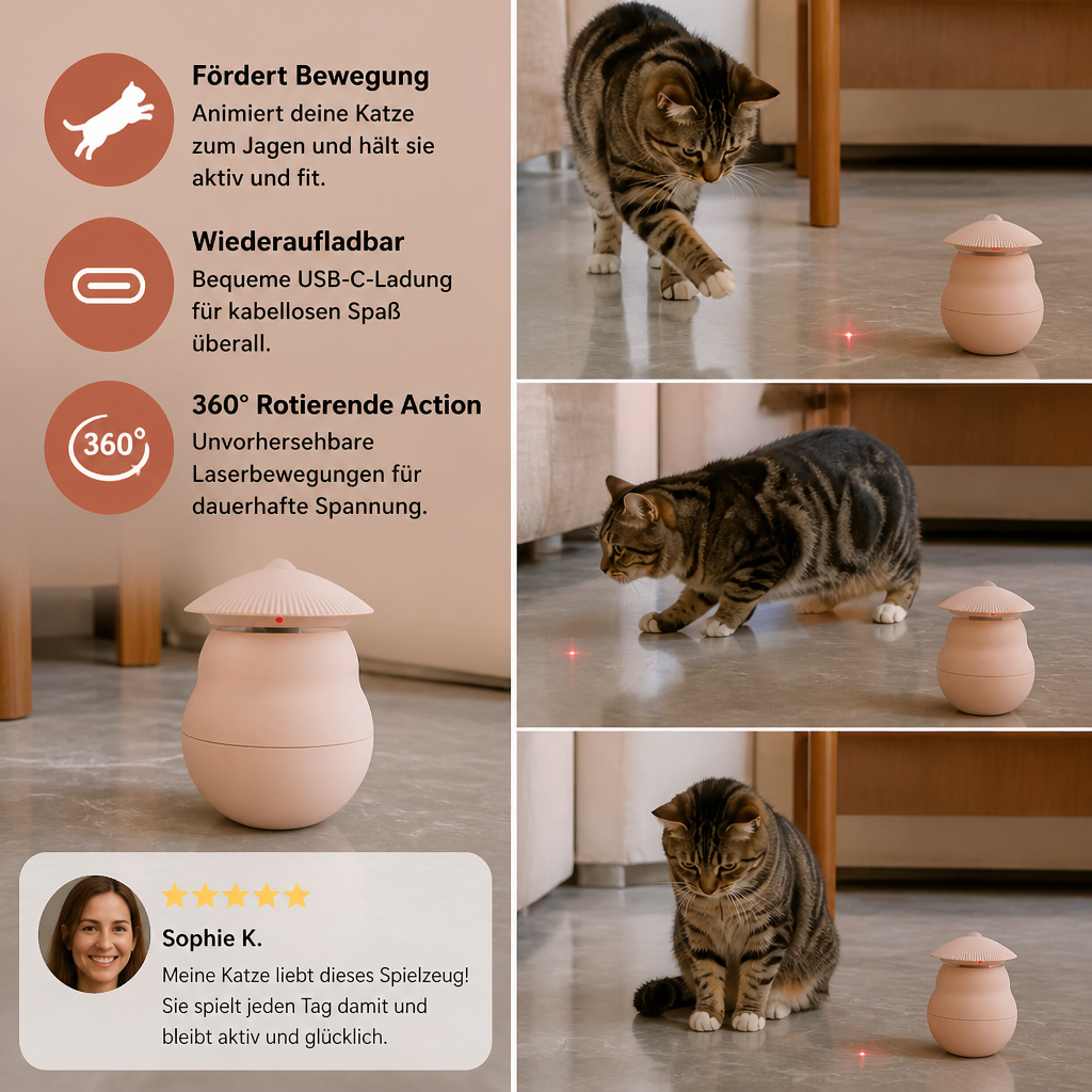 Automatisches bewegungsaktiviertes Laser-Spielzeug für Katzen