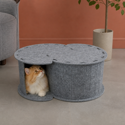 2-in-1 interaktives Katzenbett & Kratzversteck zum Spielen